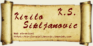 Kirilo Sipljanović vizit kartica